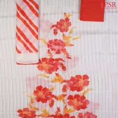 White Pure Cotton Dress Material