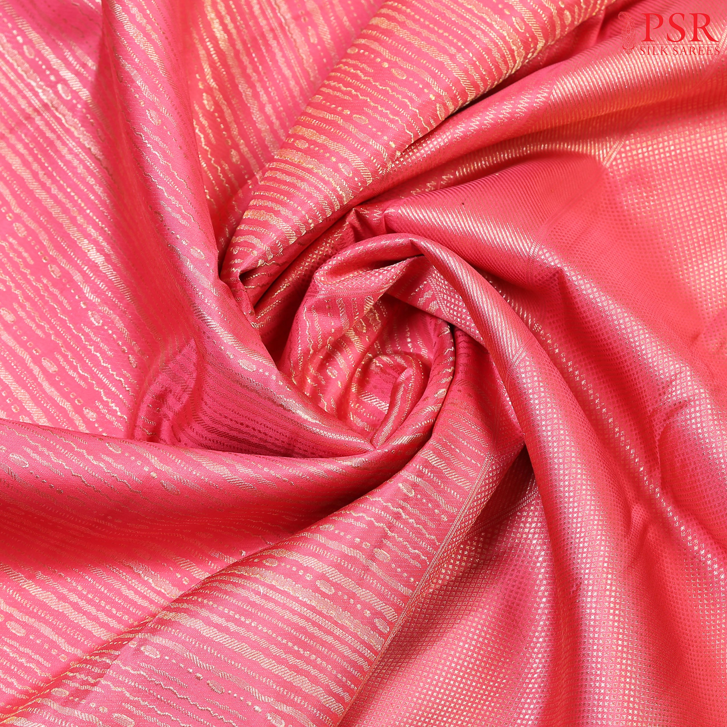 Flamingo Pink Kanchipuram Silk Saree