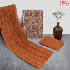 Brown Silk Cotton Dress Material