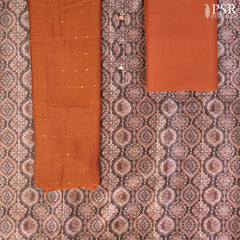 Brown Silk Cotton Dress Material