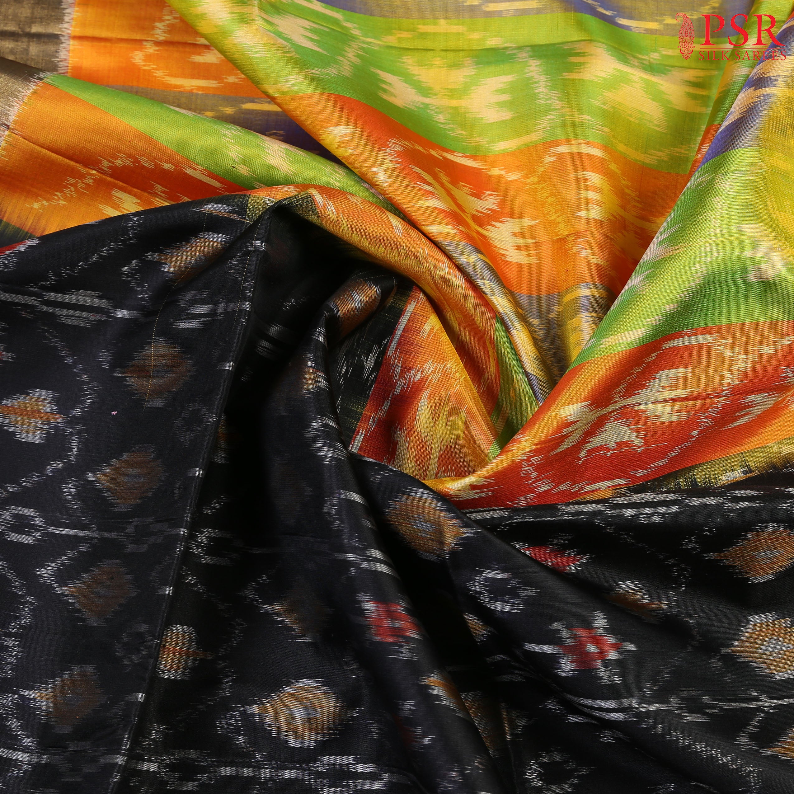 Tri Color Pochampally Soft Silk Saree