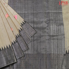 Elaichi Grey Kadhi Silk Embroidery Saree
