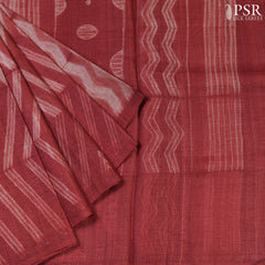 Carmine Red Kadhi Silk Embroidery Saree