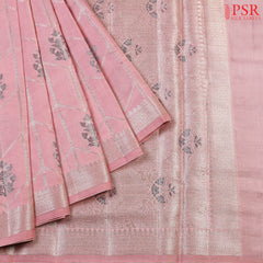 Pastel Pink Chiniya Silk Saree