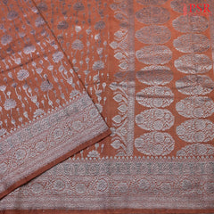 Chestnut Brown Banaras Kota Silk Cotton Saree