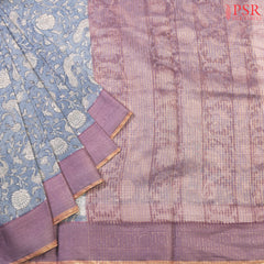 Periwinkle Blue Chanderi Silk Cotton Saree