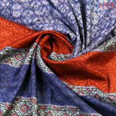 Indigo Blue Semi Tussar Silk Saree