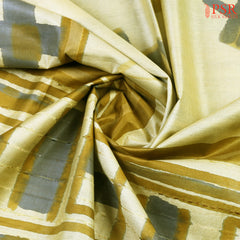 Flax Yellow Semi Tussar Silk Saree