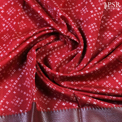 Cardinal Red Chanderi Silk Cotton Saree