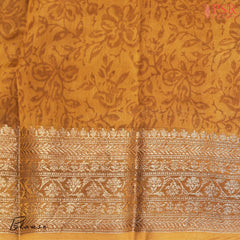 Mustard Orange Chanderi Silk Cotton Saree