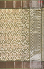 Olive Chanderi Silk Cotton Saree