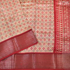 Tan Chanderi Silk Cotton Saree