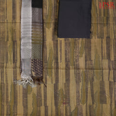 Semi Tussar Dress Material - Olive Grey