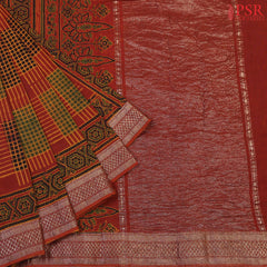 Antique Red Mangalagiri Cotton Saree
