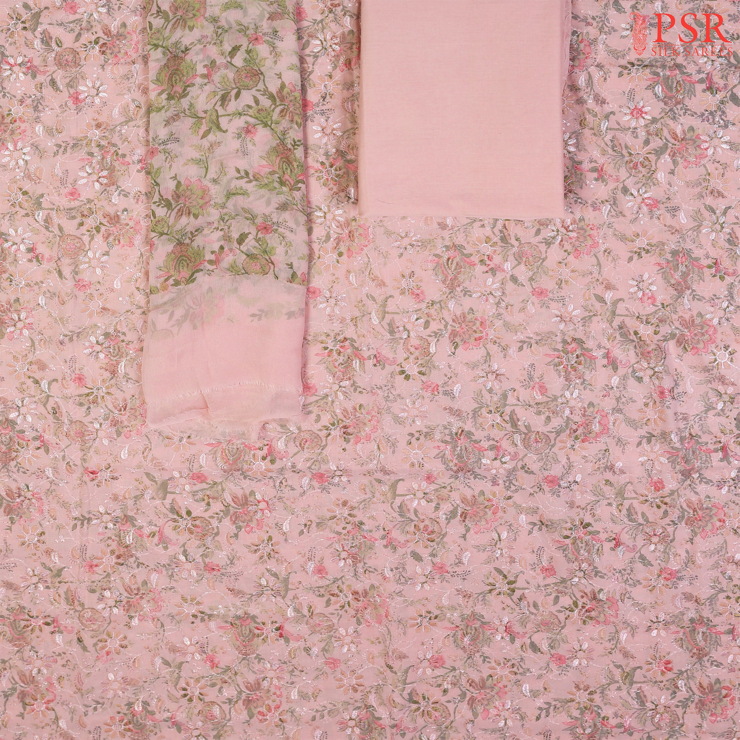 Light Pink Rayon Cotton Dress Material