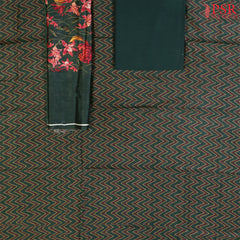 Dark Green Tussar Silk Dress Material