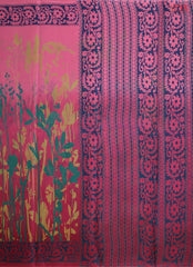 Magenta & Light Pink Hyderabad Cotton Saree