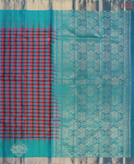 PSR Silk Sarees presents an exquisite Multicolored Soft Silk Saree beautifully complemented by a Turquoise Cyan hue. 
