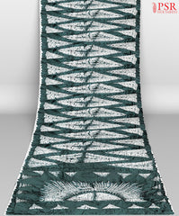 Bottle Green Crushed Crepe Bandhini Silk
