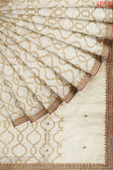 Golden Tissue Embroidery Saree