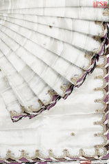 White Dove Tissue Embroidery Saree