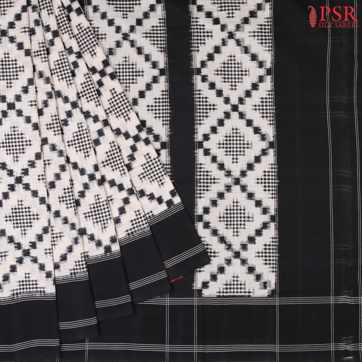 Off White Ikkat Cotton saree