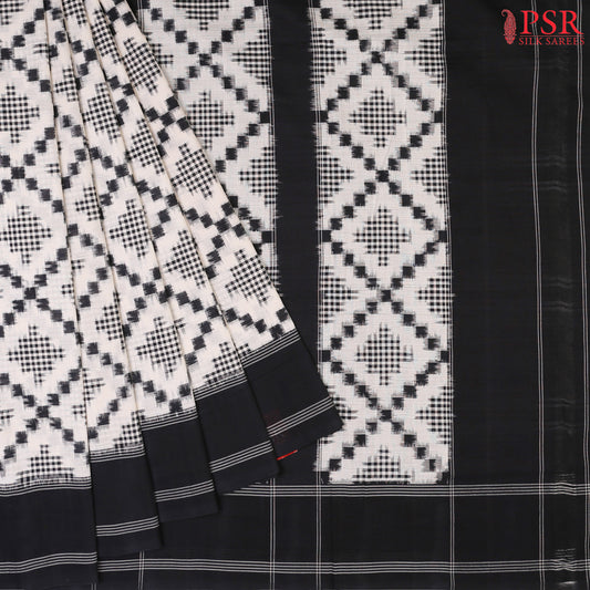 Off White Ikkat Cotton saree