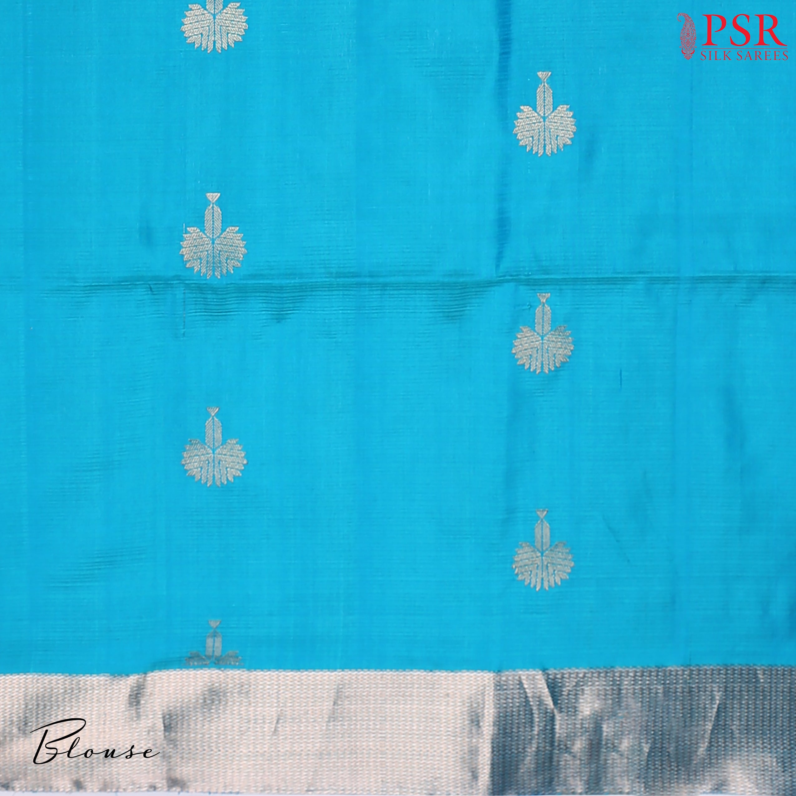 Discover the charm of tradition with a modern twist in PSR Silks' Olive Yellow Soft Silk Saree, beautifully paired with a vibrant Bright Cerulean Blue.