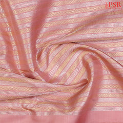 Detailed silver & golden zari jacquard weaving on premium silk fabric
