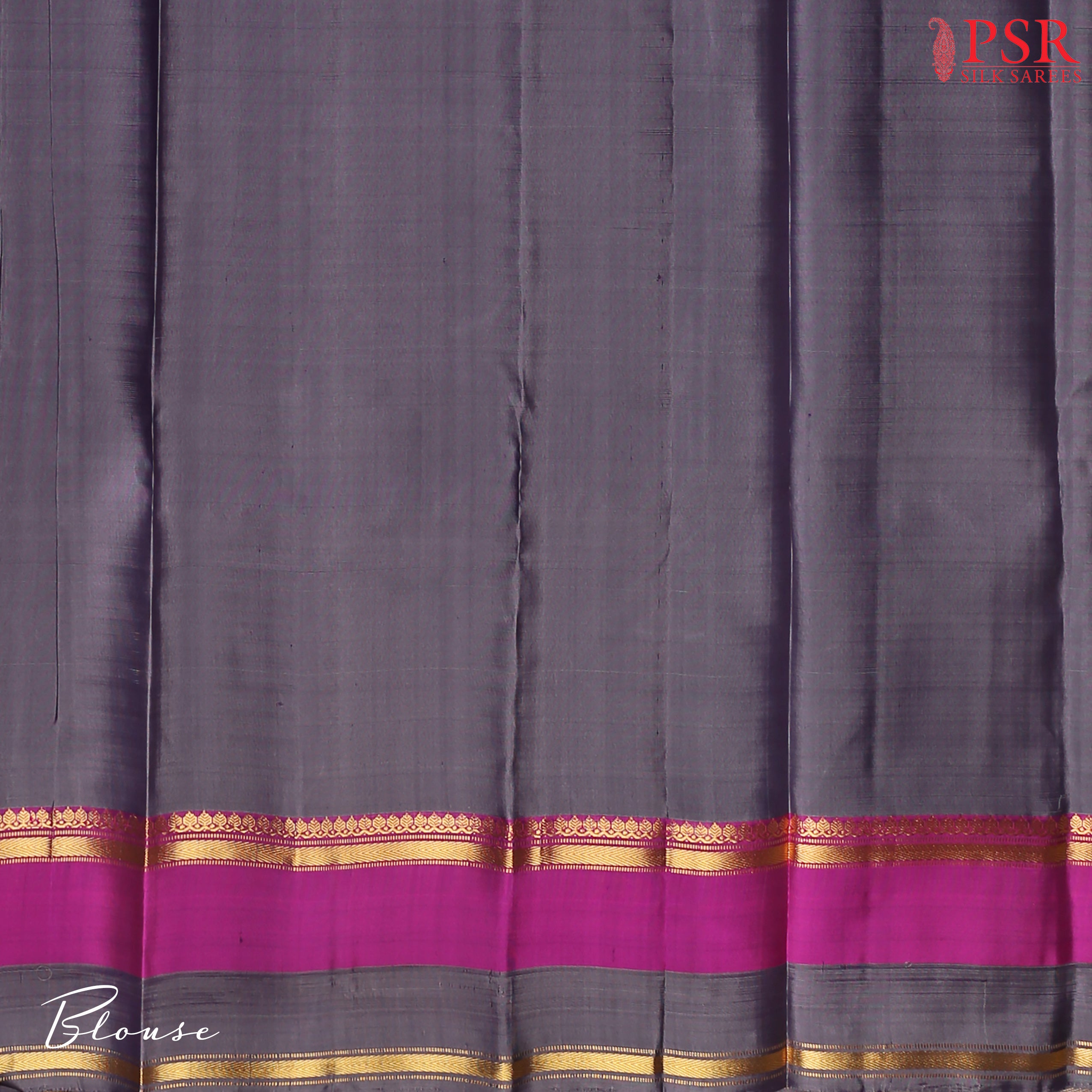 PSR Silks presents a Peacock Blue colored Arani Silk saree with combination of Grey color.