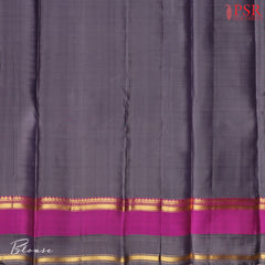 PSR Silks presents a Peacock Blue colored Arani Silk saree with combination of Grey color.