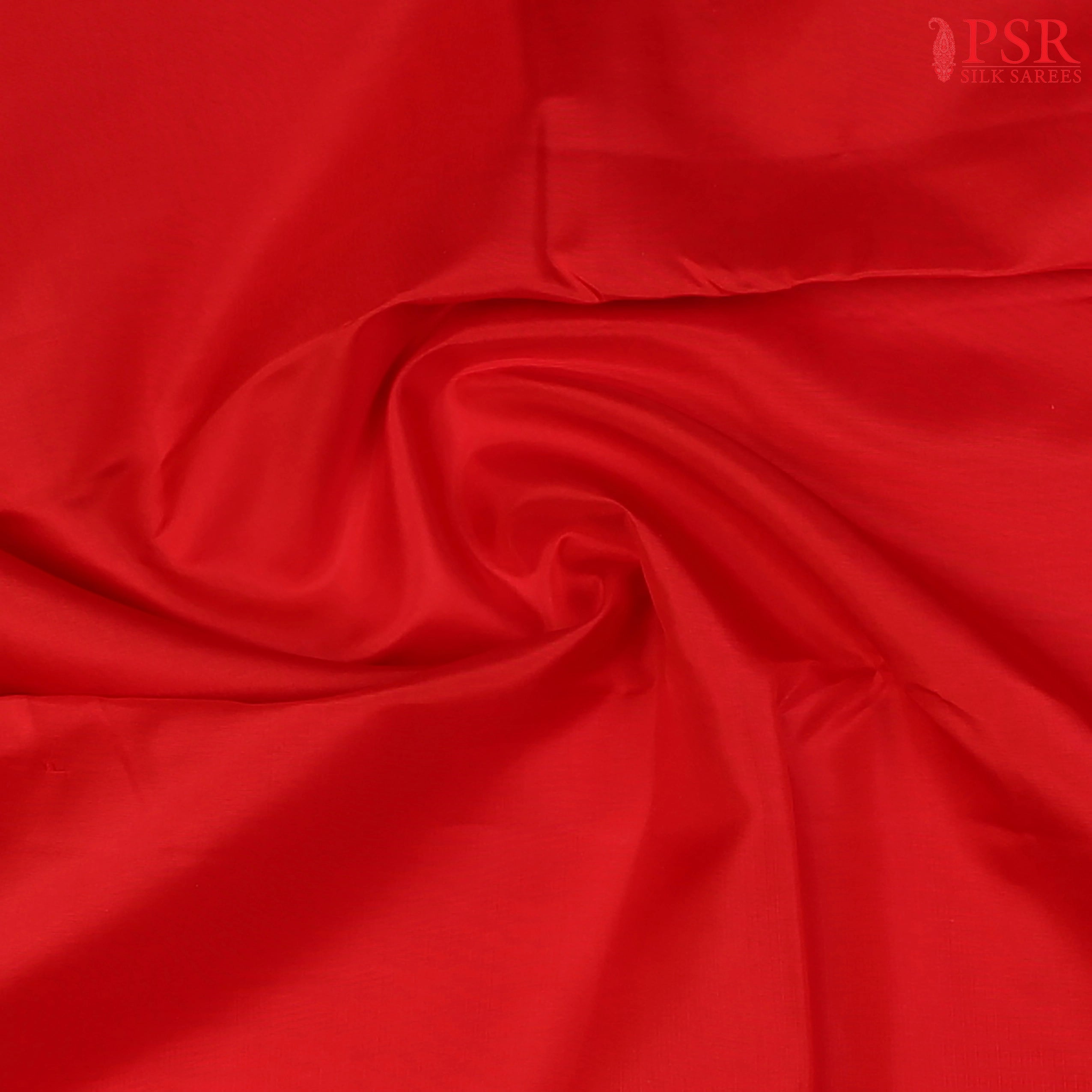 Red Arani Silk Saree Close View