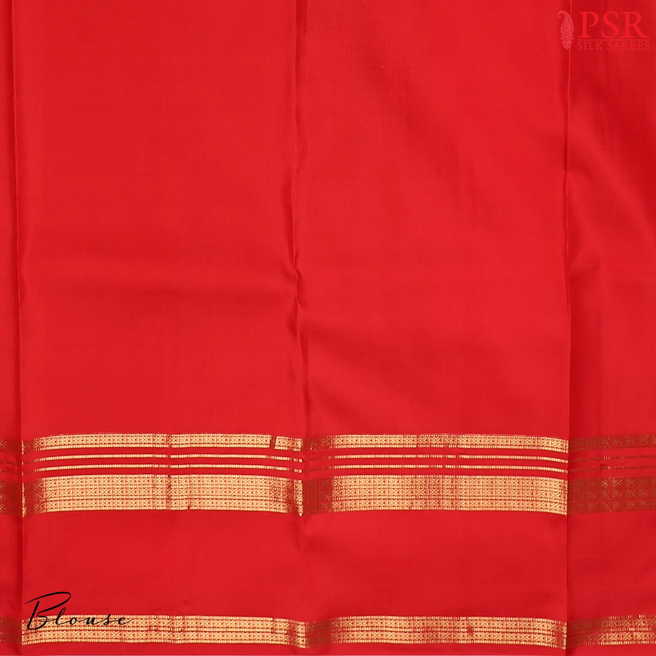Red Arani Silk Saree Plain Blouse