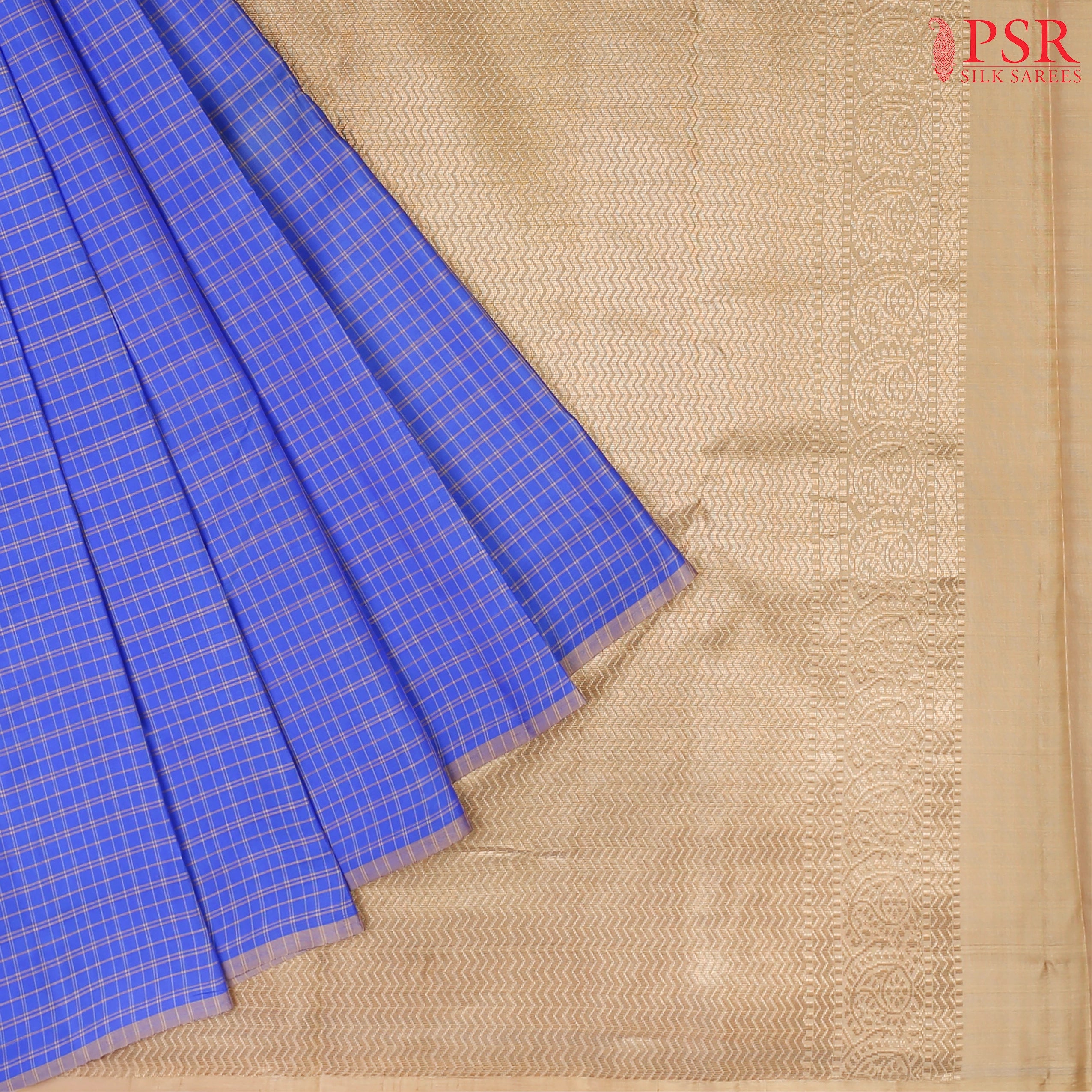 Royal Azure Blue Arani Silk Saree