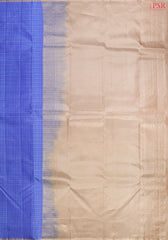 Royal Azure Blue  & Tan Arani Silk Saree Pallu