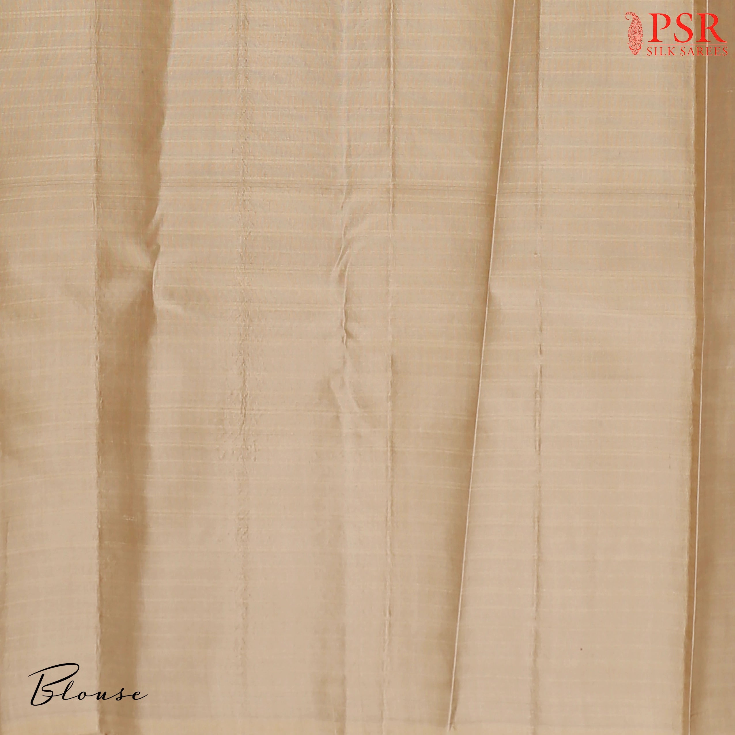 Royal Azure Blue  & Tan Arani Silk Saree Plain Blouse