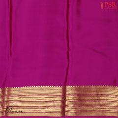 PSR Silks presents a Sandy Tan colored Mysore Silk saree with combination of Vadamalli Purple color.