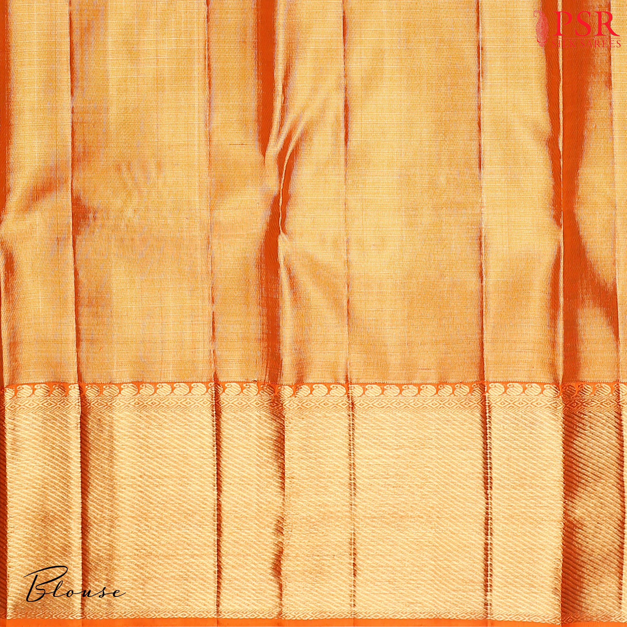 PSR Silk Sarees presents a stunning Tangerine Orange Kanchipuram Tissue Silk Saree, categorized under Bridal Kanchipuram