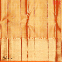 PSR Silk Sarees presents a stunning Tangerine Orange Kanchipuram Tissue Silk Saree, categorized under Bridal Kanchipuram