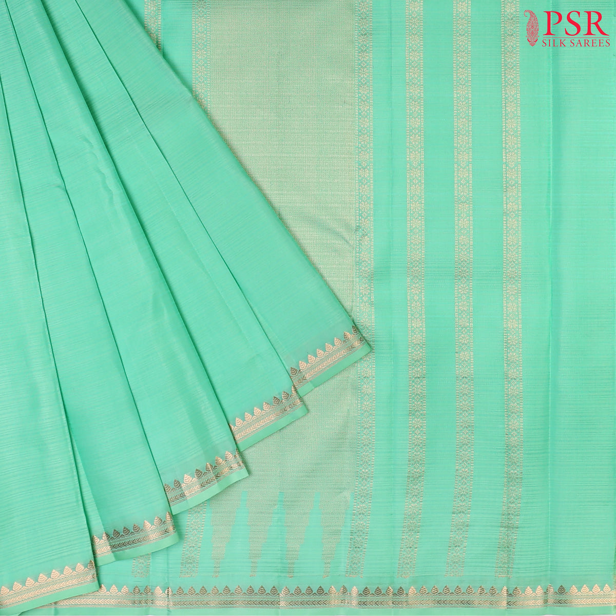 Turquoise Green Arani Silk Saree