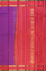 PSR Silks presents a Violet colored Arani Silk saree with combination of Spanish Crimson color.