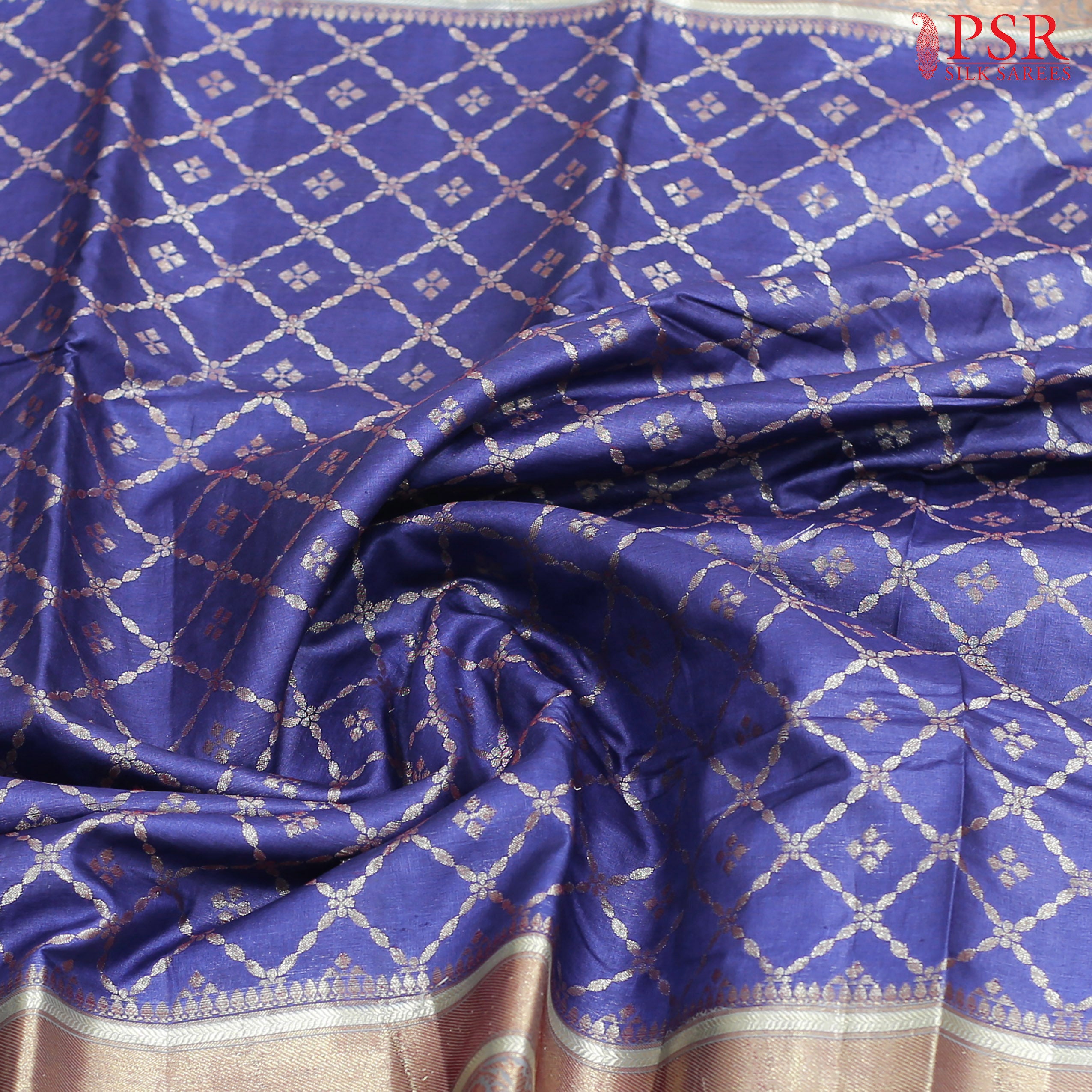 Banaras Tussar Silk - Berry Blue