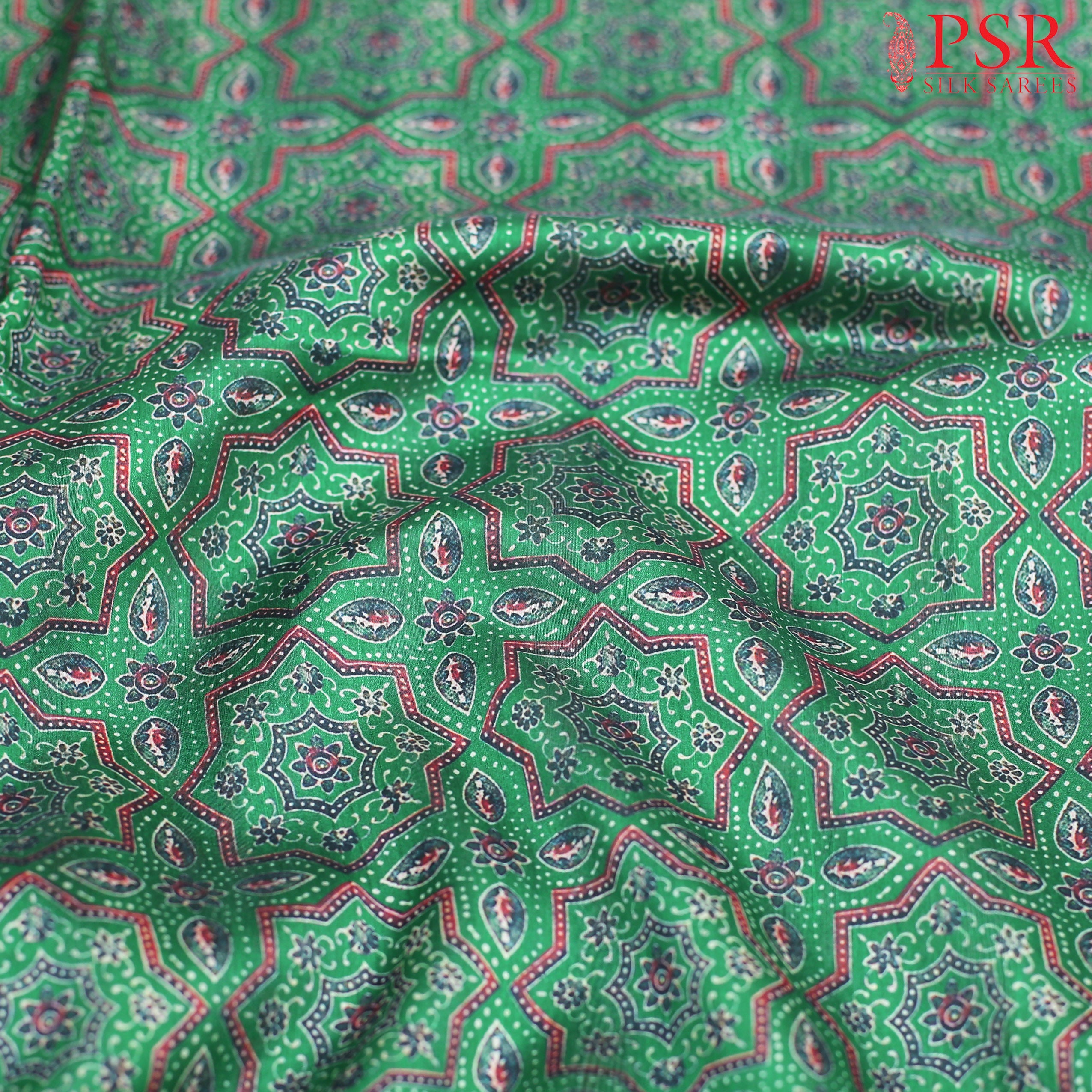 Dupion Embroidery Saree Dark Green Color